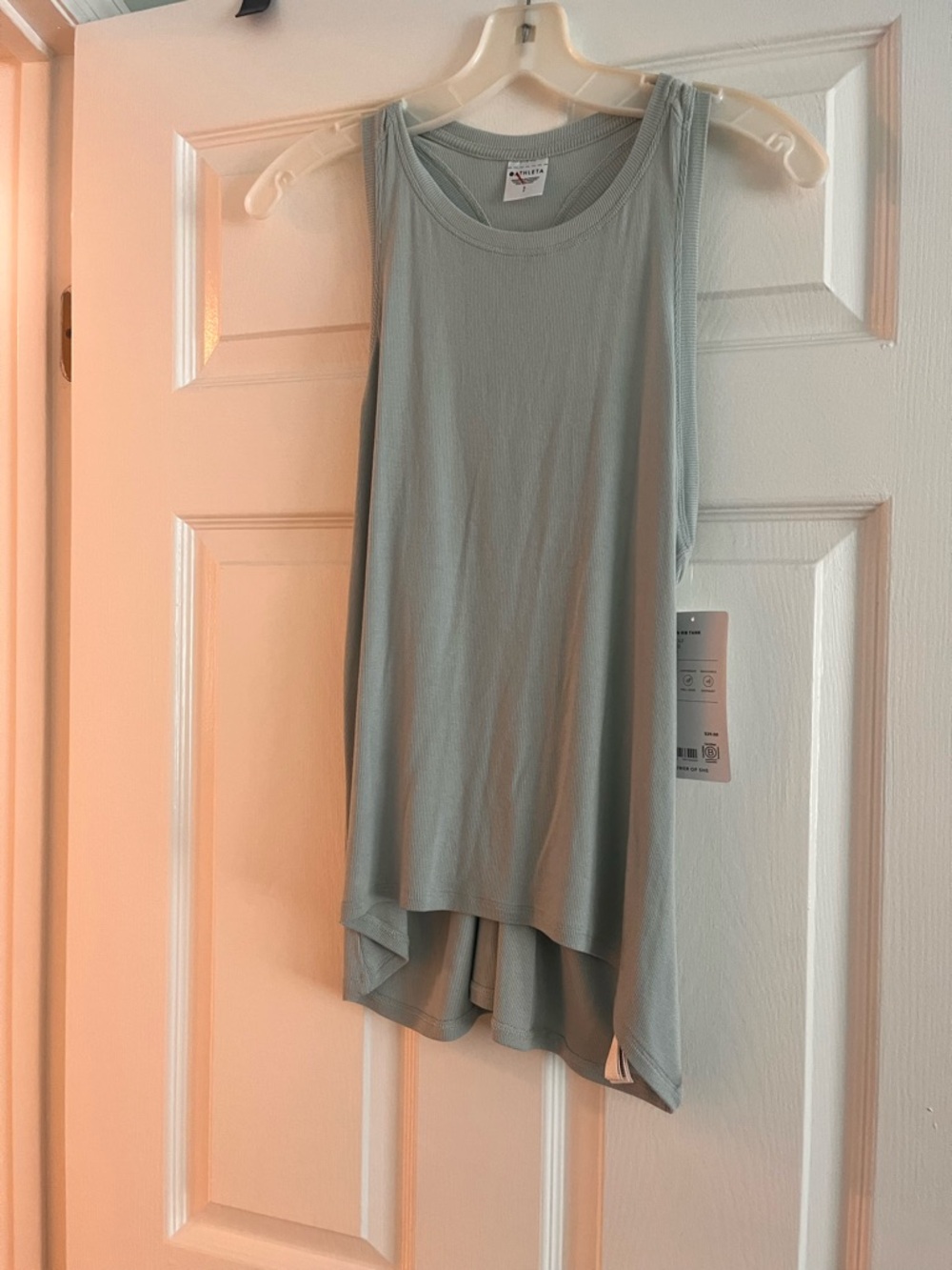 Athleta light blue High-Low Ribbed Tank S